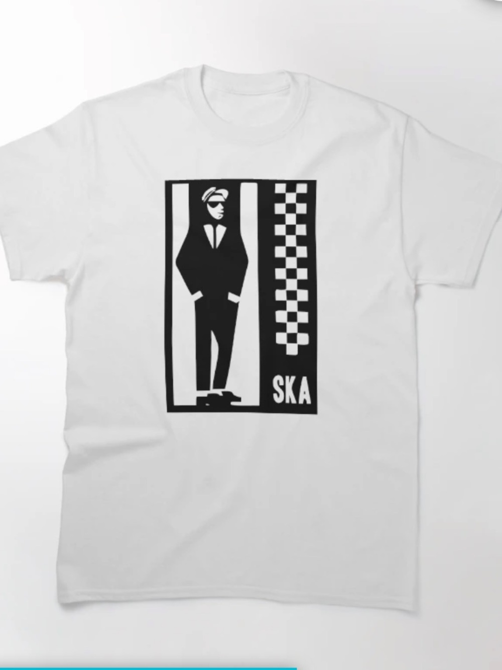 White 'Ska' Graphic T-Shirt XL new never worn